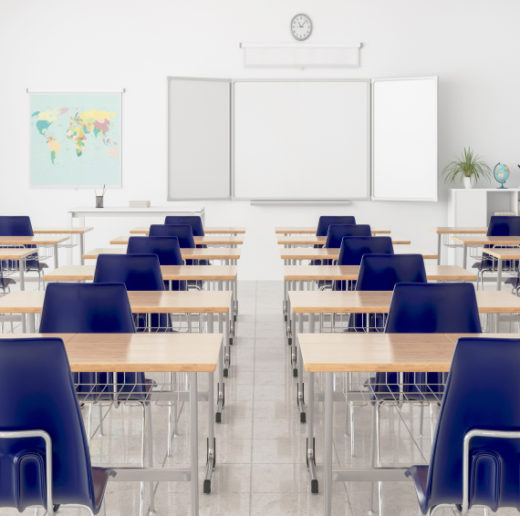 Interior view of school class room